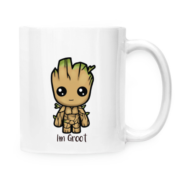 Hrnek malý bílý s potiskem Hrnek I´m Groot