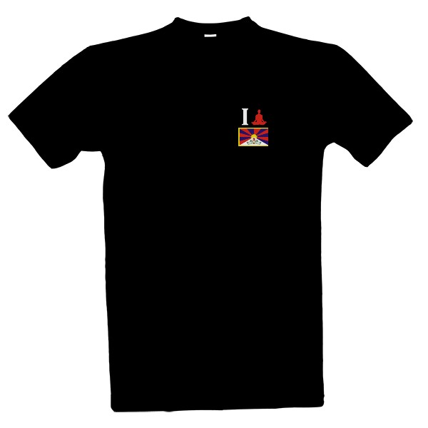 Tričko s potiskem Pánské triko I Love Tibet Blk